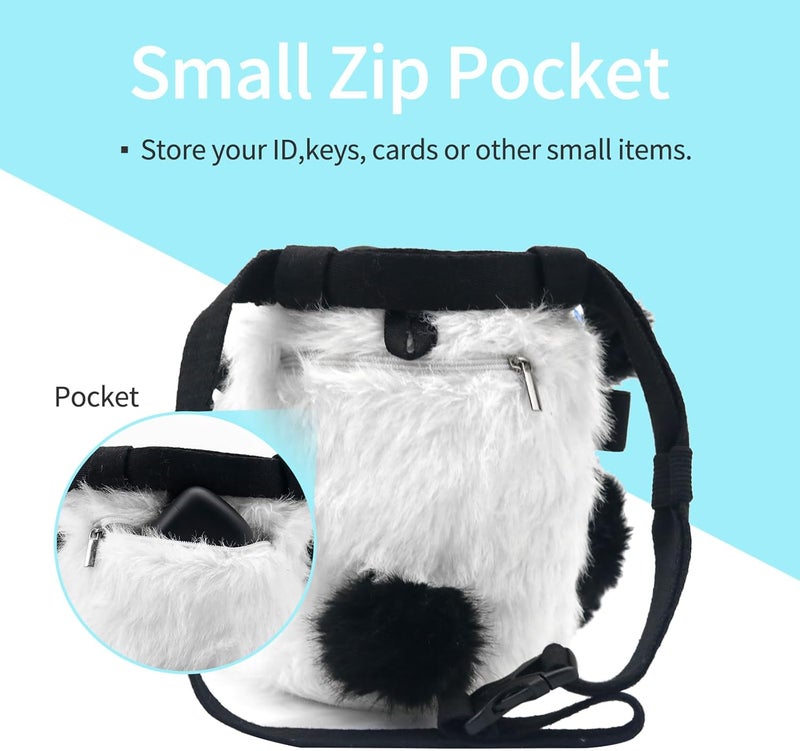 Newdoar Chalk Bag for Rock Climbing Bouldering Panda Chalk Bag Bucket with Quick-Clip Belt & Zippered Pocket Rock Climbing Gear Equipment for Men Women Children - Image 4